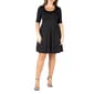 Plus Size 24/7 Comfort Apparel Elbow Sleeve A-Line Dress - image 1