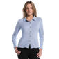 Womens Rafaella(R) Long Sleeve Ruffle Trim Button Up Blouse - image 1