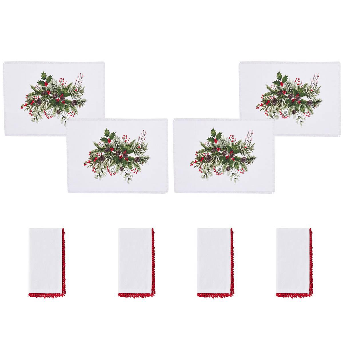 Avanti Pine & Ivy 8-Piece Placemat and Napkin Set