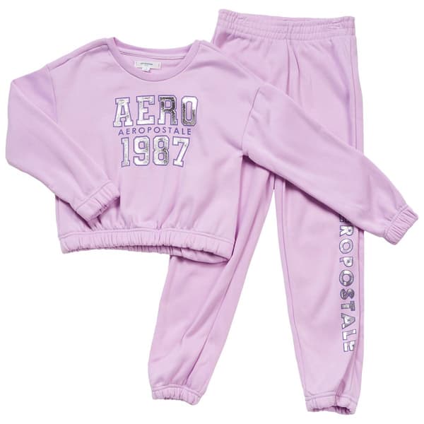 Girls &#40;7-12&#41; Aeropostale Solid 1987 Sweatshirt & Joggers Set - image 