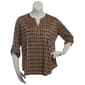 Plus Size Notations 3/4 Sleeve Geo Pintuck Yoke Blouse - image 1
