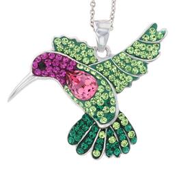Crystal Critter Hummingbird w/ Pink Crystal Pendant