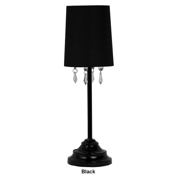 Simple Designs Table Lamp w/Fabric Shade & Hanging Acrylic Beads