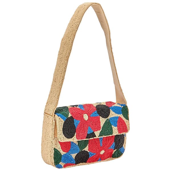 Sol & Mer Floral Beaded Shoulder Bag