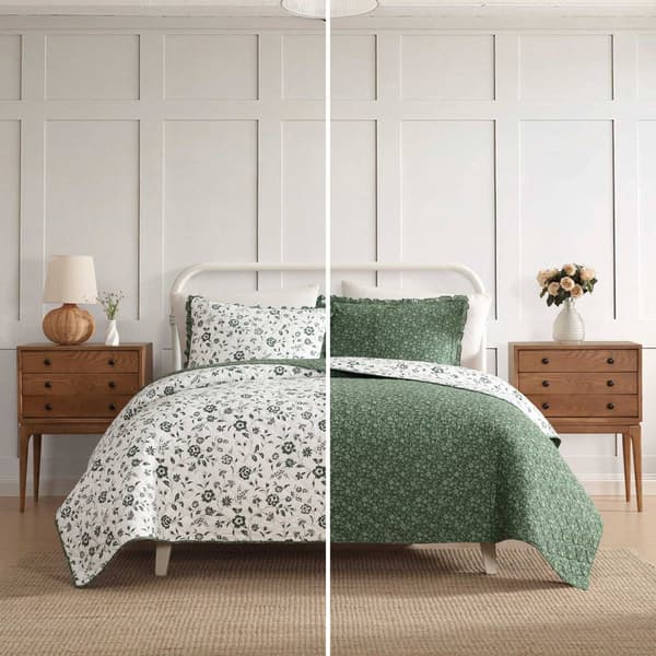 Laura Ashley Miranda Cotton Reversible Quilt Set