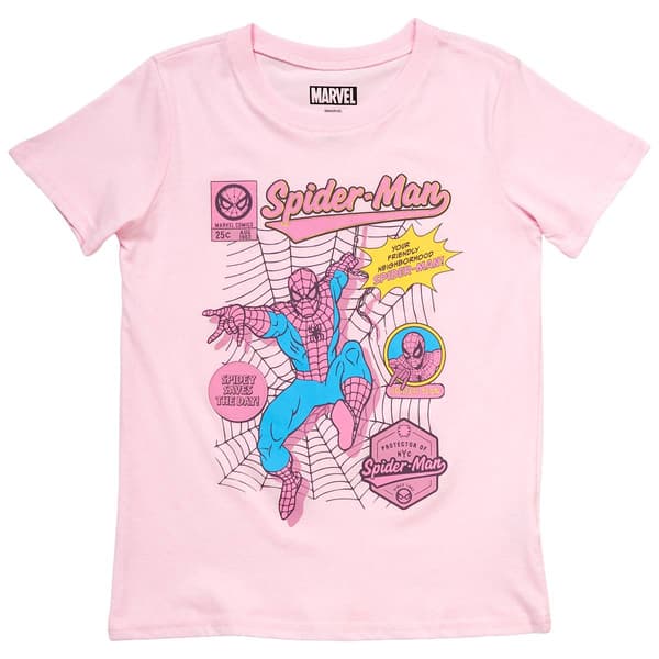 Girls (7-16) Marvel Short Sleeve Spider-Man Comic Tee - image 