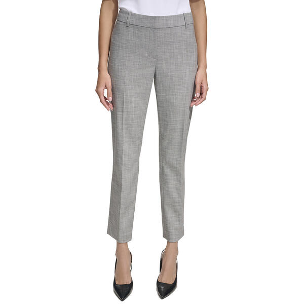 Womens Calvin Klein Button Front Heathered Slim Pants - image 