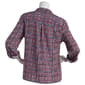 Womens Notations 3/4 Roll Tab Sleeve Button Down Blouse - image 2