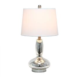 Lalia Home Classix Glass Dollop Table Lamp w/White Fabric Shade