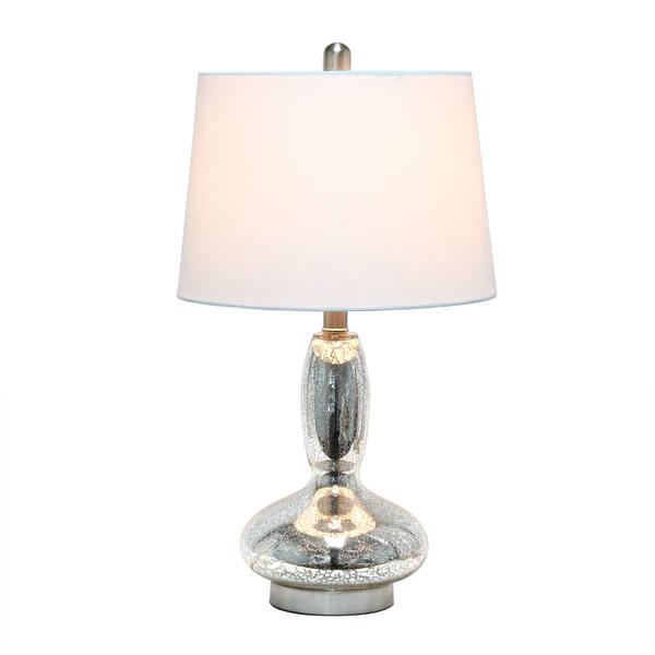 Lalia Home Classix Glass Dollop Table Lamp w/White Fabric Shade - image 
