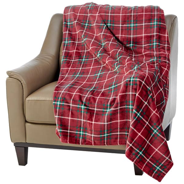 Ashley Cooper&#8482; Red Tartan Plush Throw