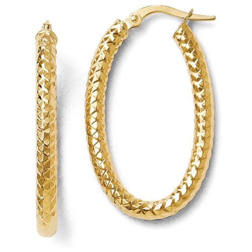 Gold Classics&#40;tm&#41;14kt. ForeverLite Polished Hoop Earrings - image 