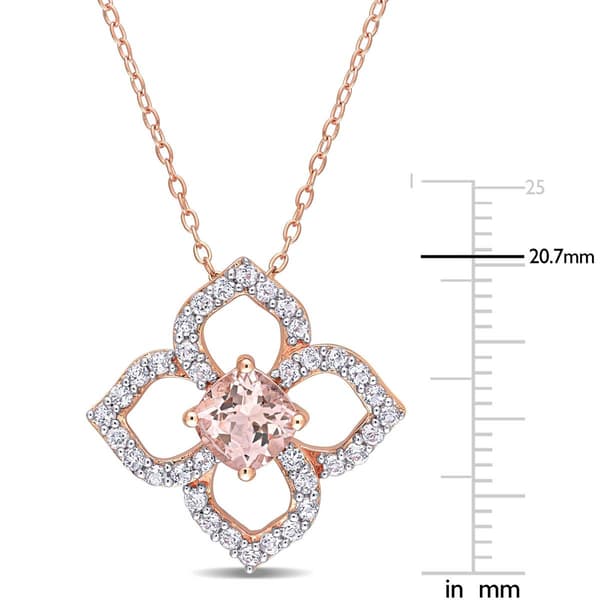 Gemstone Classics&#8482; 18kt. Rose Gold Topaz Floral Pendant