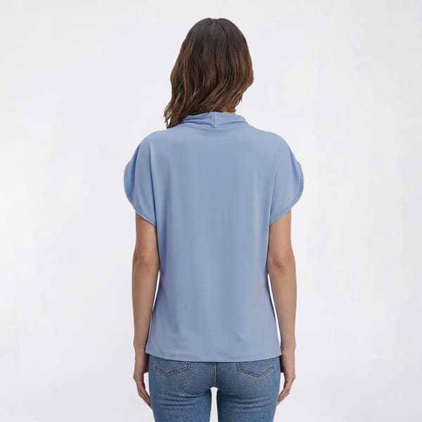 Womens Halston Drape Mock Neck Butterfly Sleeve Blouse