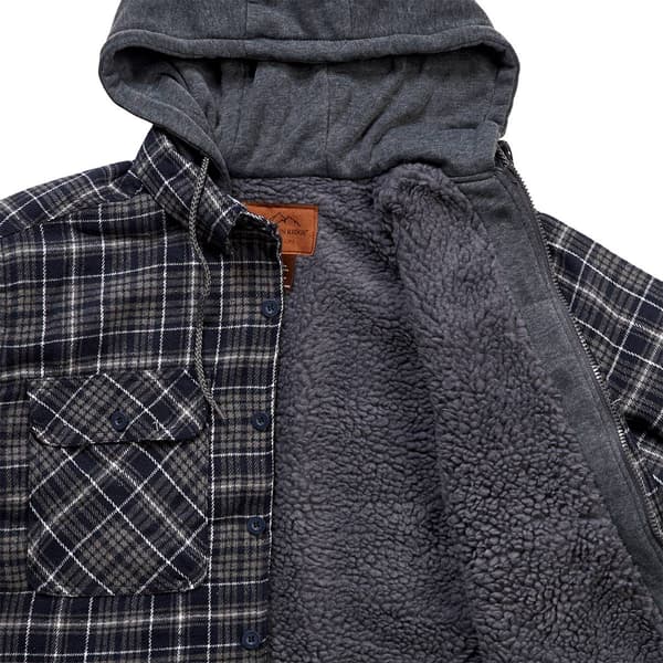 Mens Mountain Ridge Flannel Jacket w/ Chest Protector - Navy
