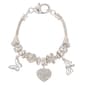Beautiful Blessings Crystal Butterfly & Heart Charm Bracelet - image 1
