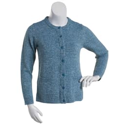 Womens Hasting & Smith Long Sleeve Marled Button Front Cardigan