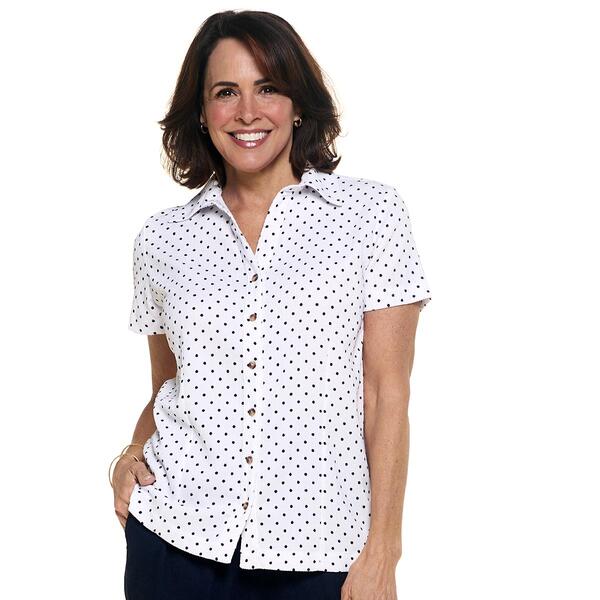 Womens Hasting & Smith Crinkle Dots Casual Button Down - image 