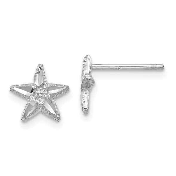 Gold Classics&#40;tm&#41; 14kt. White Gold Starfish Stud Earrings - image 