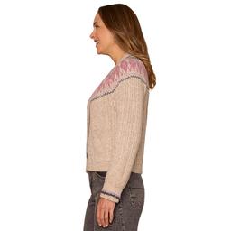 Womens Democracy Long Sleeve Fair Isle Open Front Cardigan