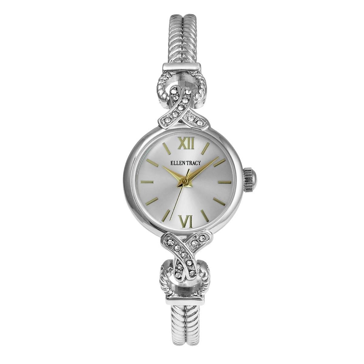 Womens Ellen Tracy 24mm Silver Bangle Bracelet Watch - ET5468SL