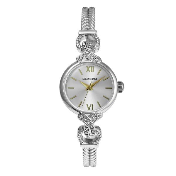 Womens Ellen Tracy 24mm Silver Bangle Bracelet Watch - ET5468SL - image 