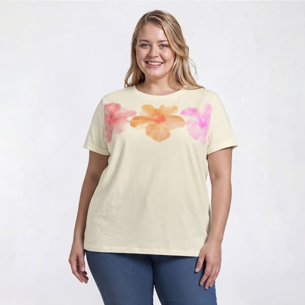 Juniors Plus Attitude Not Included Photoreal Pigment Print Top - image 