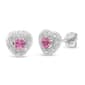 Gemstone Classics&#8482; Pink Sapphire & Diamond Heart Studs - image 3