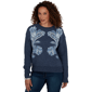 Womens Skyes the Limit Icy Blue Sparkle Long Sleeve Crew Neck P - image 1