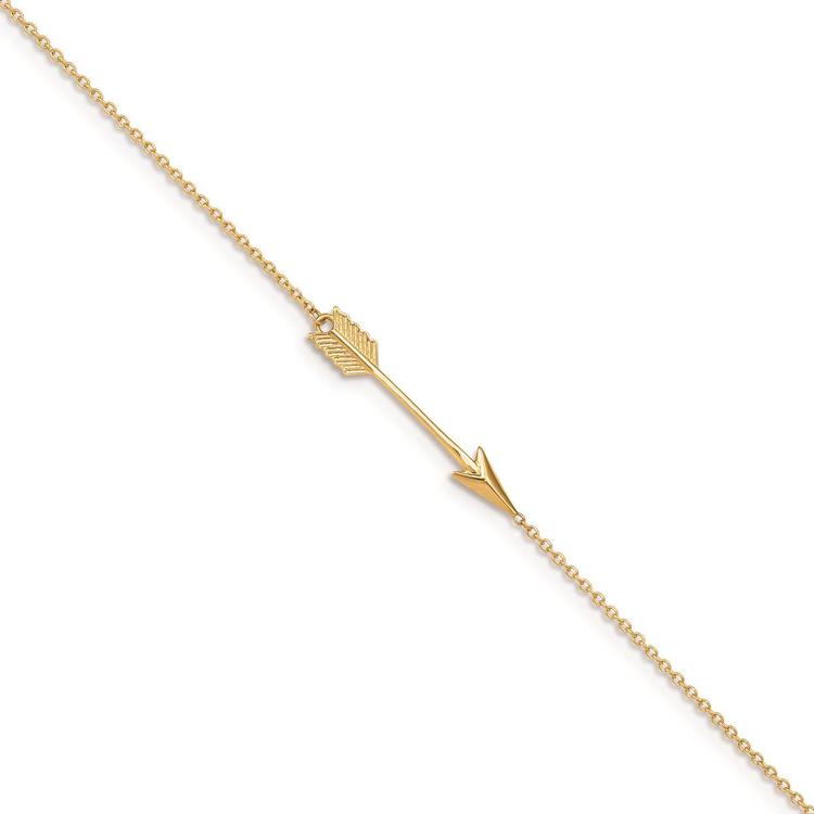 Gold Classics(tm) 14kt. Gold Polished Arrow 9in. Anklet