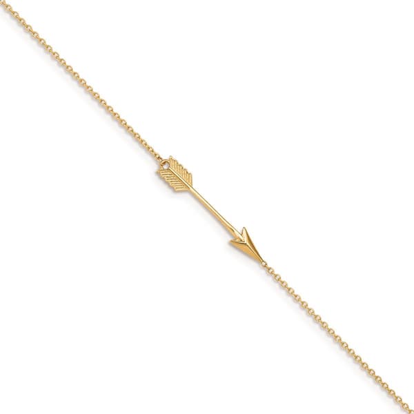 Gold Classics&#40;tm&#41; 14kt. Gold Polished Arrow 9in. Anklet - image 