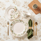 222 Fifth Luxe Peony Neutral Porcelain 12pc. Dinnerware Set - image 8