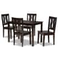 Baxton Studio Zamira Dark Brown Finish Wood 5pc. Dining Set - image 1