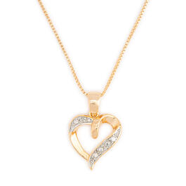 Gianni Argento Gold Plated Diamond Accent Heart Pendant