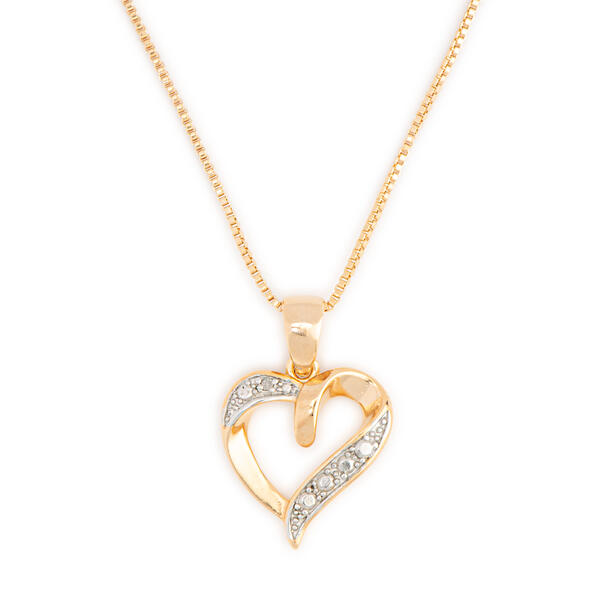 Gianni Argento Gold Plated Diamond Accent Heart Pendant - image 