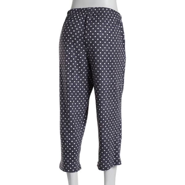 Womens René Rofé Polka Dot Poly Pajama Capris - Boscov's