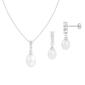 Splendid Pearls Sterling Silver Necklace &amp; Earrings Pearl Set - image 1