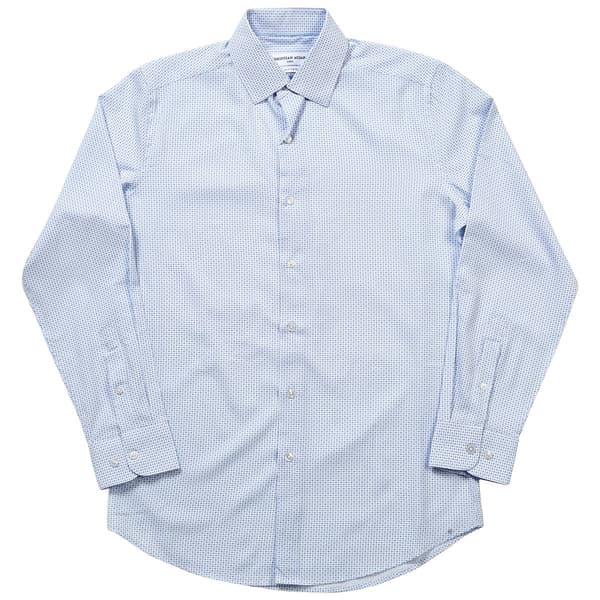 Mens Christian Aujard Fitted Dress Shirt - White/Blue - image 