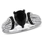 Sophia B White Gold 2 2/5ctw. Black & White Pear Diamond Ring - image 1