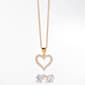 Gold-Tone CZ Heart Pendant & Earrings Set - image 1