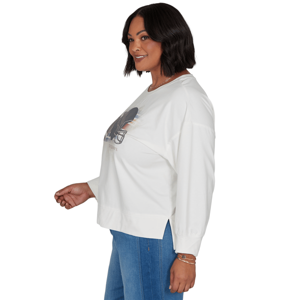 Plus Size Ruby Rd. Game of Luxe Football Graphic Terry Sweatshirt