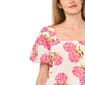 Womens Cece Short Puff Sleeve Square Neck Hydrangea Blouse - image 3