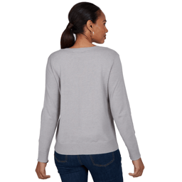 Womens Ruby Rd. Happy Holidays Embellished Trees Sweater