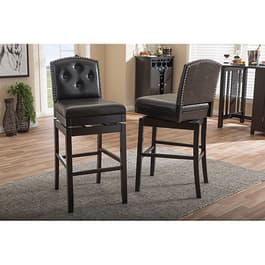 Baxton Studio Ginaro Swivel Bar Stools - Set of 2