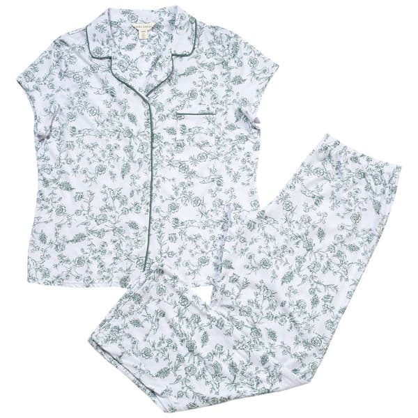 Womens Laura Ashley(R) Heritage Geometric Long Leg Pajama Set - image 