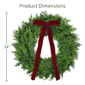 Puleo International 24in. Soft PE Spruce Wreath w/ Red Velvet Bow - image 5