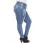 Plus Size White Mark Paint Effect Light Blue Denim Jeans - image 4