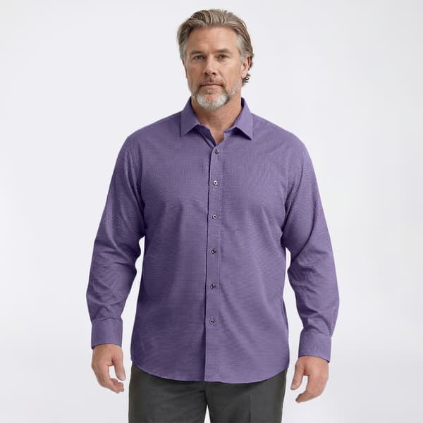 Mens Big & Tall Christian Aujard Stretch Dress Shirt-Purple/Lilac - image 