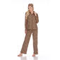 Womens White Mark 3 pc. Brown Cheetah Pajama Set - image 1