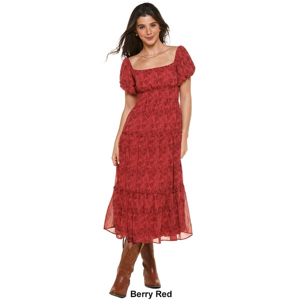 Juniors Trixxi Shadow Garden Midi Dress